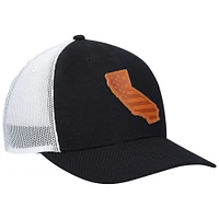 Men's Local Crowns Black California Leather Patch Trucker Snapback Hat