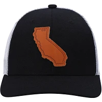 Men's Local Crowns Black California Leather State Applique Trucker Snapback Hat
