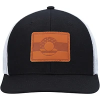 Men's Local Crowns Black South Carolina Leather State Patch Trucker Snapback Hat