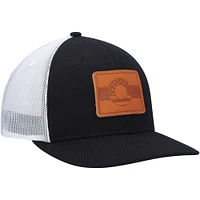Men's Local Crowns Black South Carolina Leather State Patch Trucker Snapback Hat