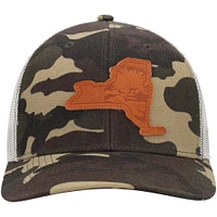 Men's Local Crowns Camo New York Icon Woodland State Patch Trucker Snapback Hat