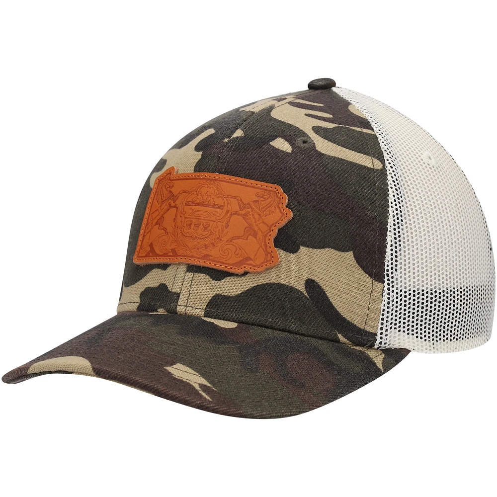 Casquette de camionneur Local Crowns Camo Pennsylvania Icon Woodland State Patch pour homme