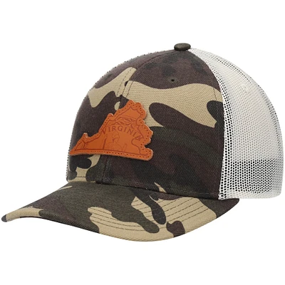 Men's Local Crowns Camo Virginia Icon Woodland State Patch Trucker Snapback Hat