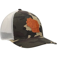 Men's Local Crowns Camo Wisconsin Icon Woodland State Patch Trucker Snapback Hat