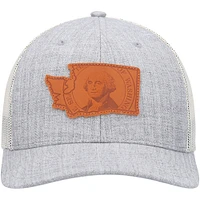 Casquette Snapback Local Crowns en cuir gris chiné avec écusson de l'État de Washington pour homme