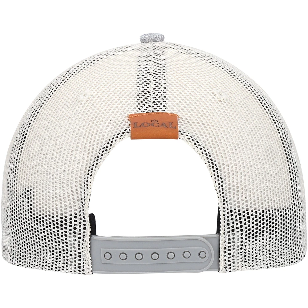 Casquette Snapback Local Crowns en cuir gris chiné avec écusson de l'État de Washington pour homme