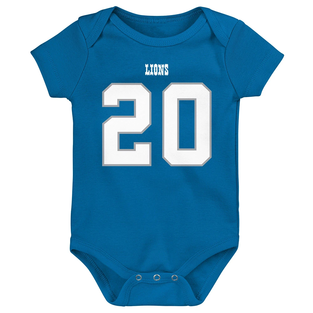 Mitchell & Ness Barry Sanders Blue Detroit Lions Mainliner Nom et numéro du joueur retraité Body