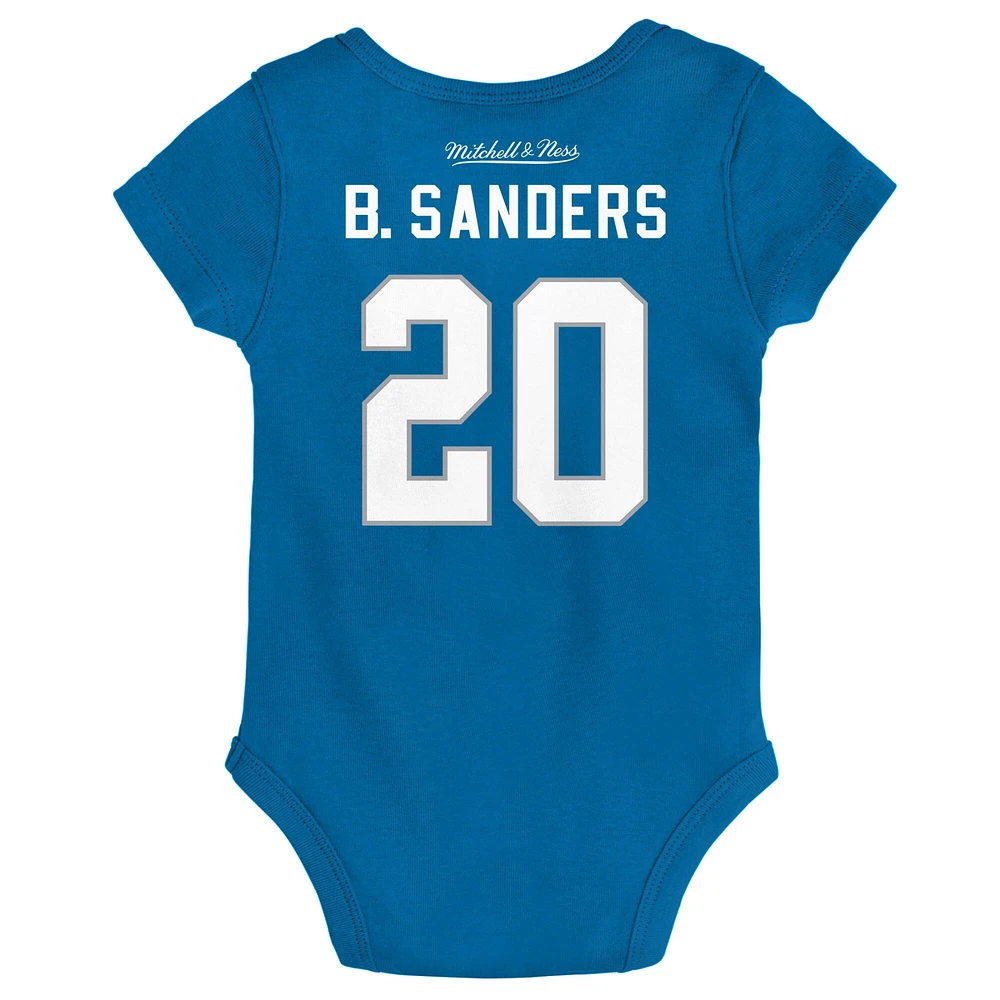 Mitchell & Ness Barry Sanders Blue Detroit Lions Mainliner Nom et numéro du joueur retraité Body