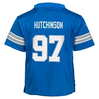 Maillot de jeu Nike Aidan Hutchinson bleu pour bébé des Detroit Lions