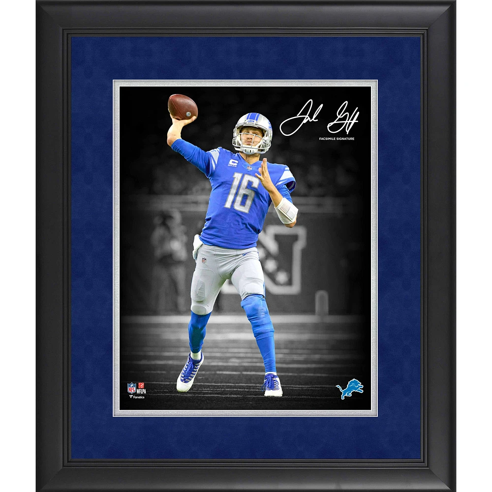 Jared Goff Detroit Lions Facsimile Signature Framed 11" x 14" Spotlight Photograph