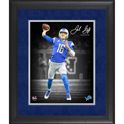 Jared Goff Detroit Lions Facsimile Signature Framed 11" x 14" Spotlight Photograph