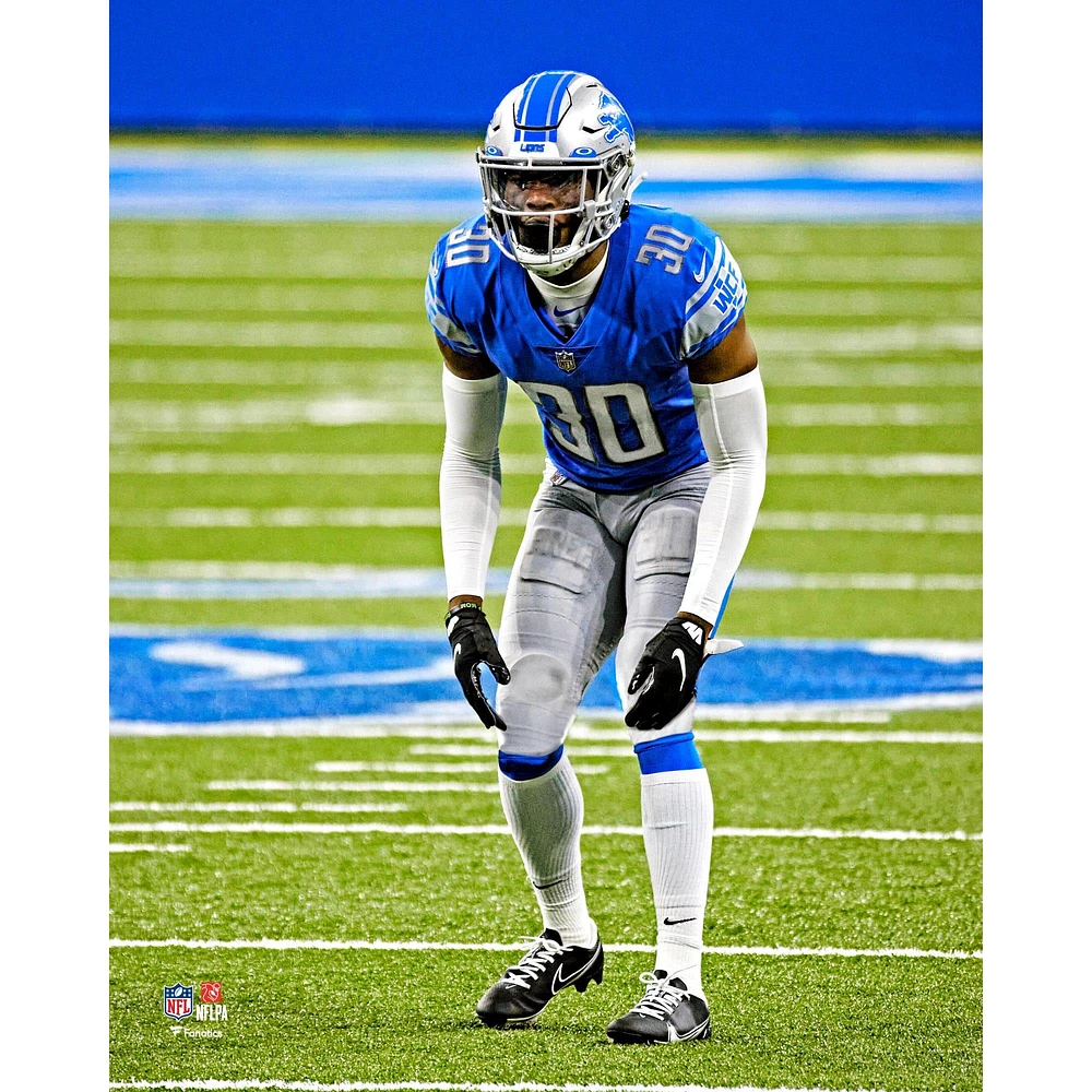 Photographie non signée de Jeff Okudah, défenseur des Lions Détroit