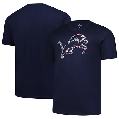 T-shirt Americana bleu marine Fanatics pour homme, grande taille, Detroit Lions