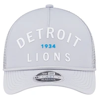 Men's New Era  Gray Detroit Lions Active Minimalist M-Crown A-Frame 9FORTY Adjustable Hat
