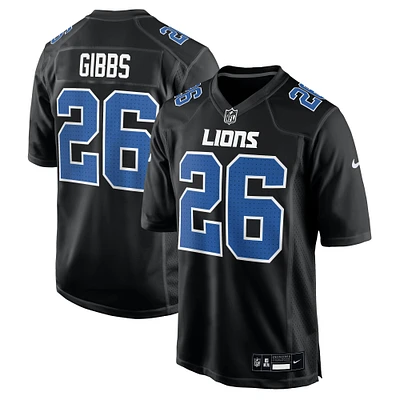 Maillot Nike Jahmyr Gibbs pour homme, noir carbone, Detroit Lions Fashion