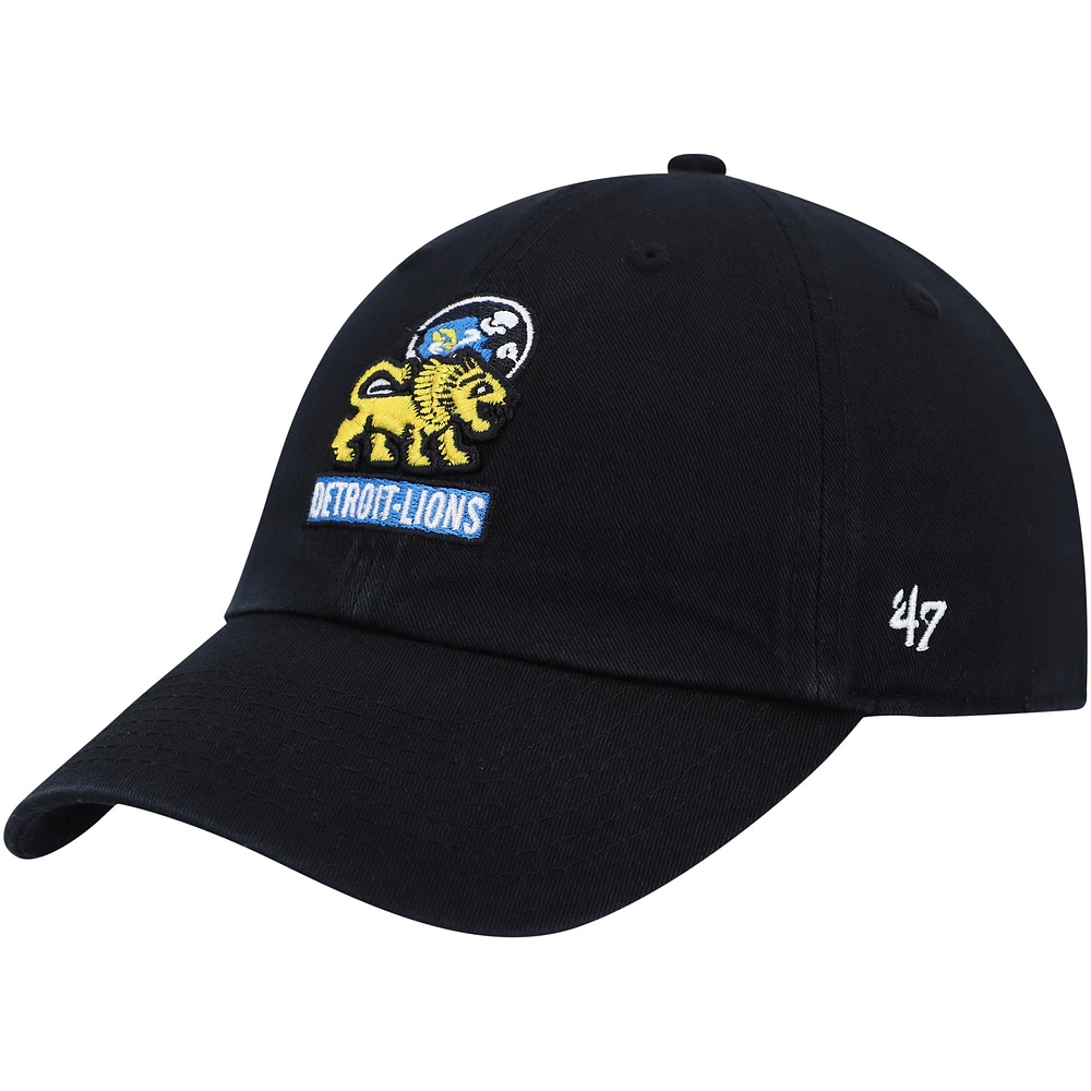 Casquette réglable '47 Black Detroit Lions Clean Up Legacy pour homme