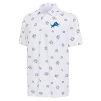 Men's Antigua White Detroit Lions Fireworks Polo