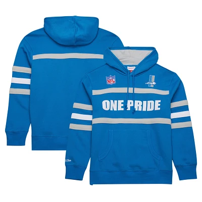 Sweat à capuche en polaire bleu avec logo vintage de l'entraîneur-chef des Lions Détroit pour hommes
