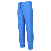 Men's Concepts Sport Blue Detroit Lions Record Allover Print Knit Pants