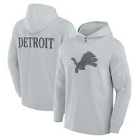 T-shirt à capuche manches longues en mélange tricolore pour homme Fanatics Detroit Lions Elements Blaze Gris