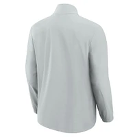 Men's Fanatics Gray Detroit Lions Front Office Micro Tonal Quarter-Zip Pullover
