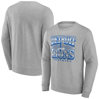 Sweat-shirt en polaire Fanatics Heather Grey Detroit Lions Chance Throwback pour hommes