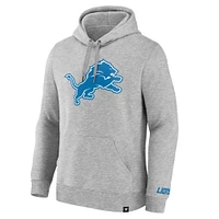 Men's Fanatics  Heather Gray Detroit Lions Legacy Fleece Pullover Hoodie