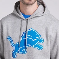 Men's Fanatics  Heather Gray Detroit Lions Legacy Fleece Pullover Hoodie