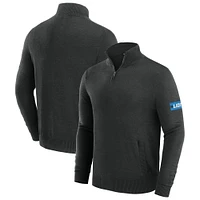 Men's J. Palmer Black Detroit Lions Franchise Quarter-Zip Sweater