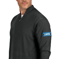 Men's J. Palmer Black Detroit Lions Franchise Quarter-Zip Sweater