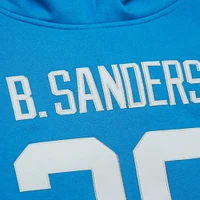 Men's Mitchell & Ness Barry Sanders Blue Detroit Lions Retired Player Name Number Pullover Hoodie