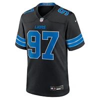 Men's Nike Aidan Hutchinson Black Detroit Lions 2nd Alternate Game Jersey