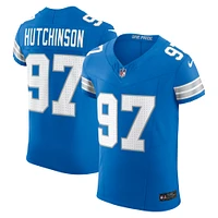 Maillot Nike bleu pour homme Aidan Hutchinson des Detroit Lions Vapor F.U.S.E. Elite