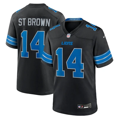 Maillot de match alternatif Nike Amon-Ra St. Brown Black Detroit Lions pour homme