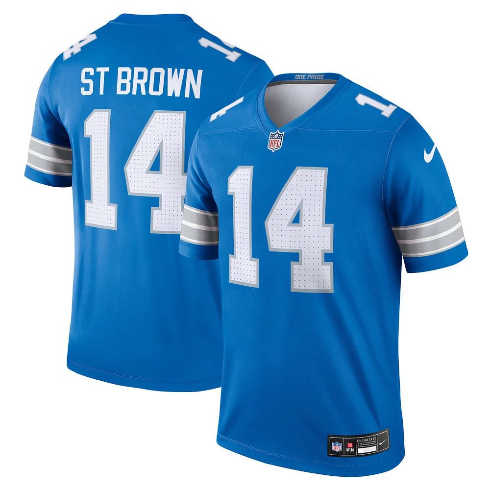 Haut de performance Nike Amon-Ra St. pour homme, marron et bleu, Detroit Lions Team Legend Player