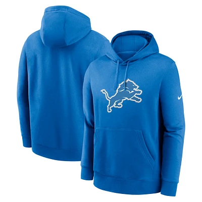 Sweat à capuche Nike bleu avec logo Detroit Lions Club pour homme