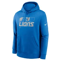 Men's Nike Blue Detroit Lions Team Reveal Club Pullover Hoodie