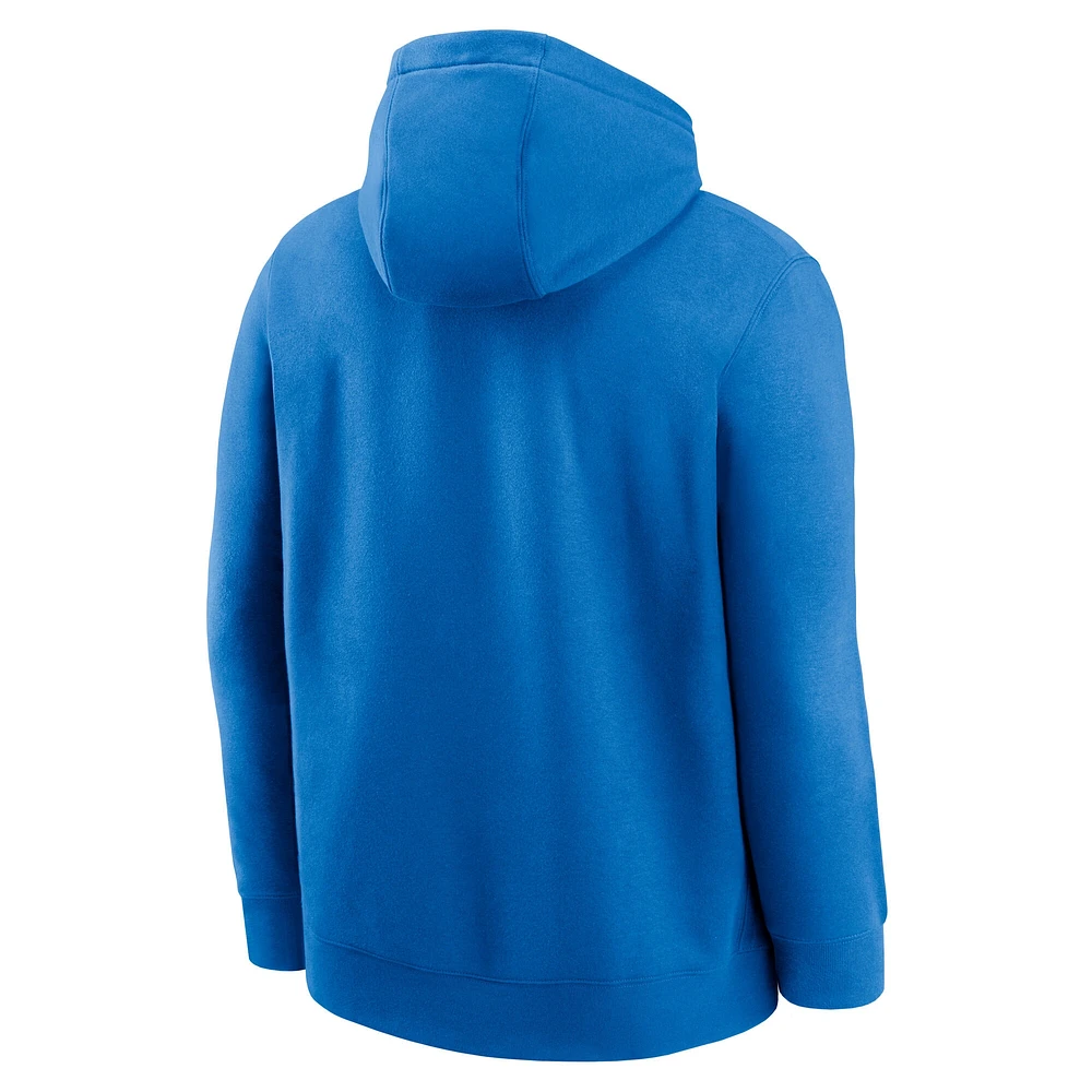 Men's Nike Blue Detroit Lions Team Reveal Club Pullover Hoodie