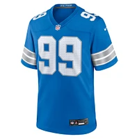 Men's Nike Brodric Martin  Blue Detroit Lions Team Game Jersey
