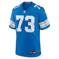 Men's Nike Christian Mahogany  Blue Detroit Lions Team Game Jersey
