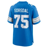 Men's Nike Colby Sorsdal  Blue Detroit Lions Team Game Jersey