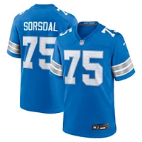 Men's Nike Colby Sorsdal  Blue Detroit Lions Team Game Jersey