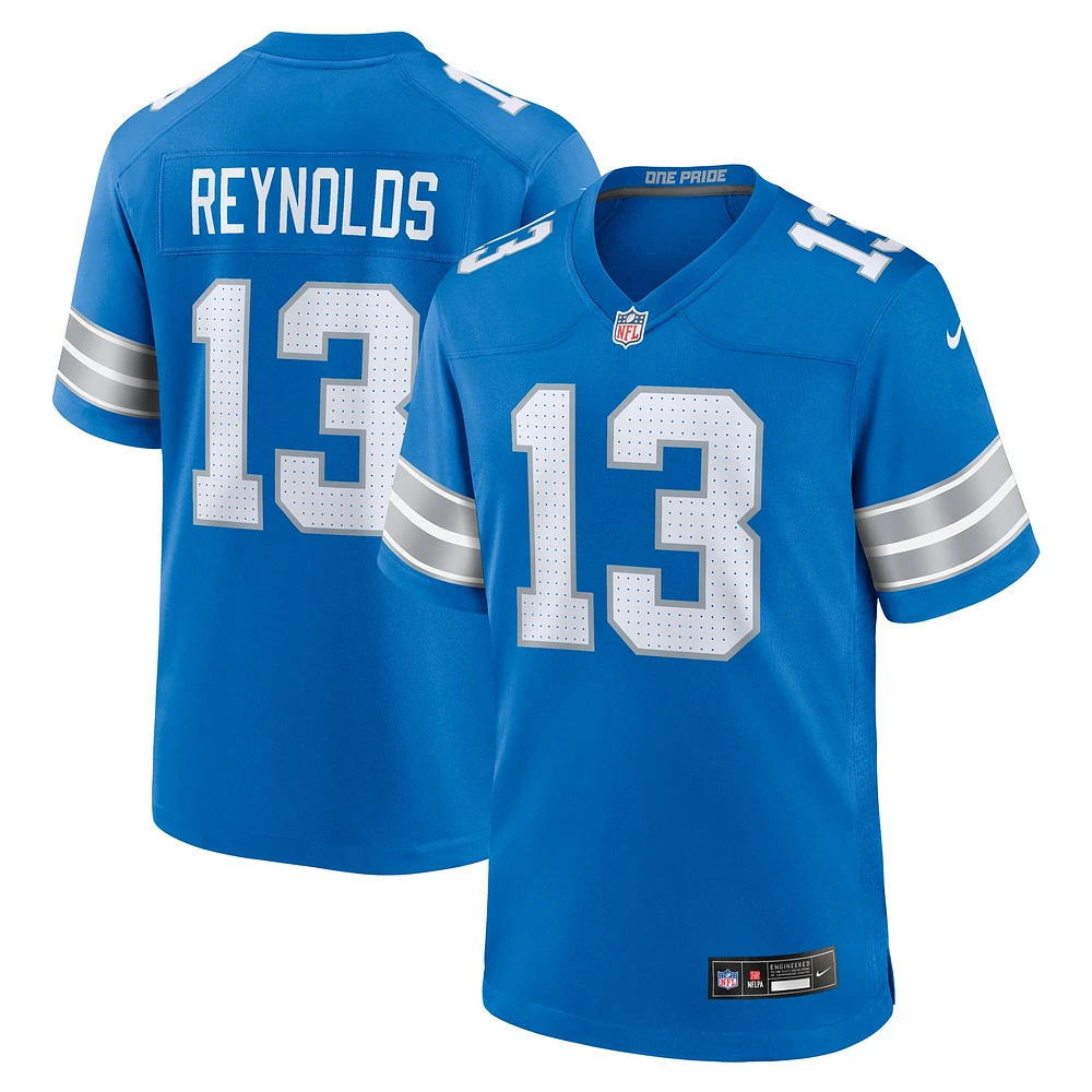 Men's Nike Craig Reynolds Blue Detroit Lions Team Game Jersey