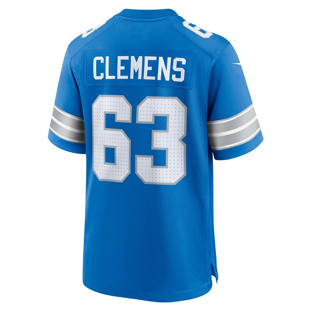 Men's Nike Duke Clemens  Blue Detroit Lions Game Jersey