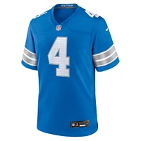 Men's Nike Emmanuel Moseley  Blue Detroit Lions Team Game Jersey