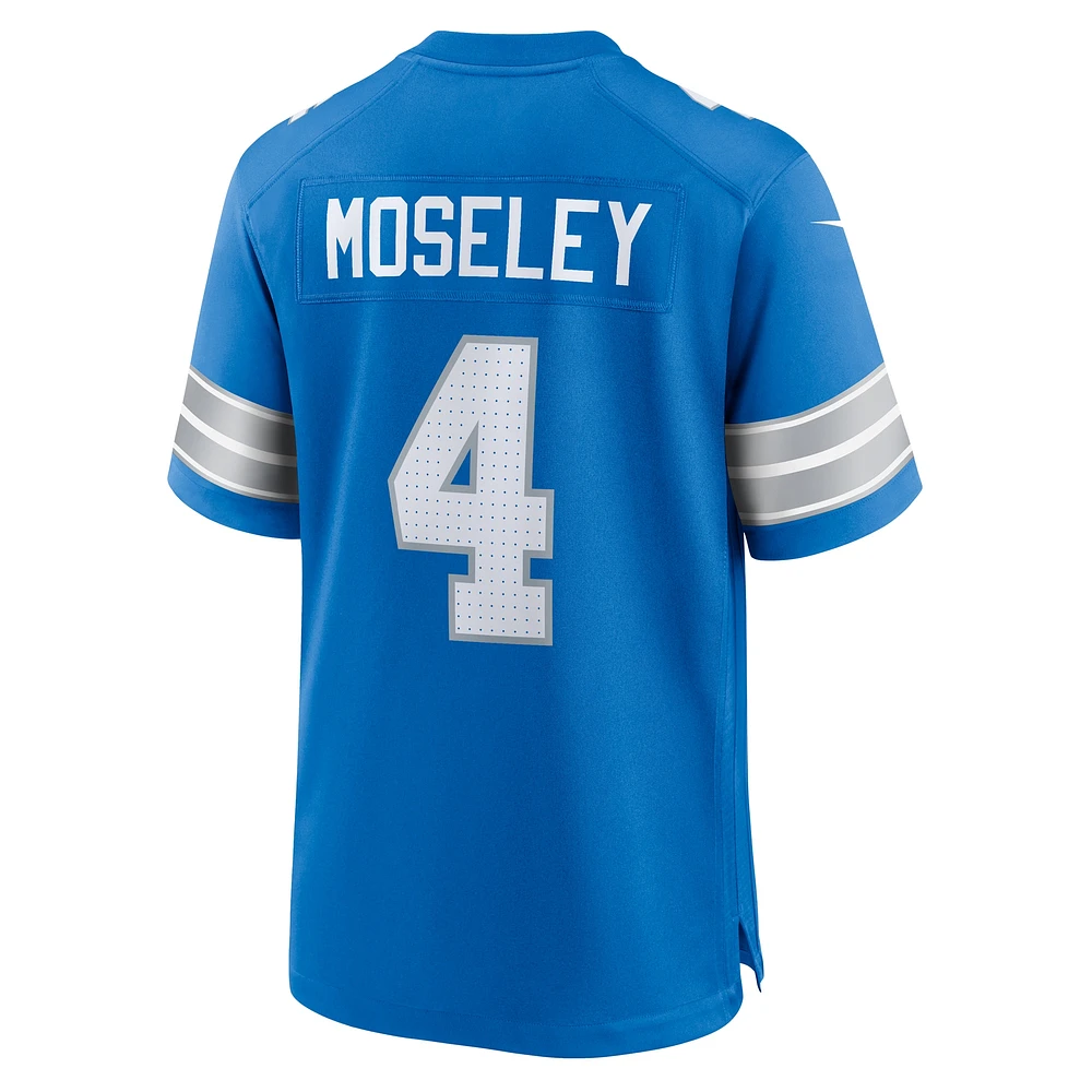 Men's Nike Emmanuel Moseley  Blue Detroit Lions Team Game Jersey