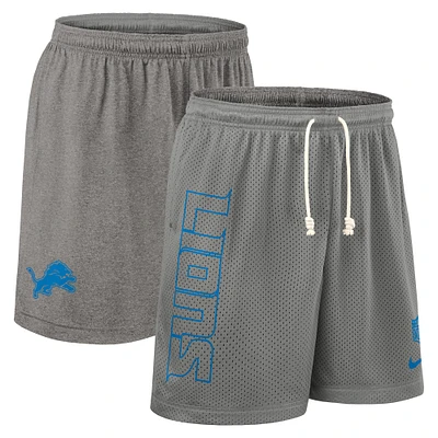 Short réversible Nike gris Detroit Lions Sideline Performance pour homme