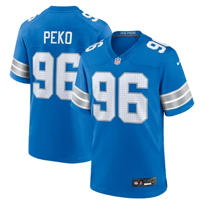 Maillot de match Nike Kyle Peko des Detroit Lions pour homme, bleu, bleu