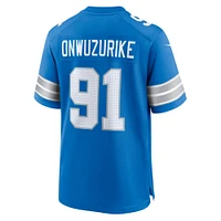 Men's Nike Levi Onwuzurike  Blue Detroit Lions Team Game Jersey