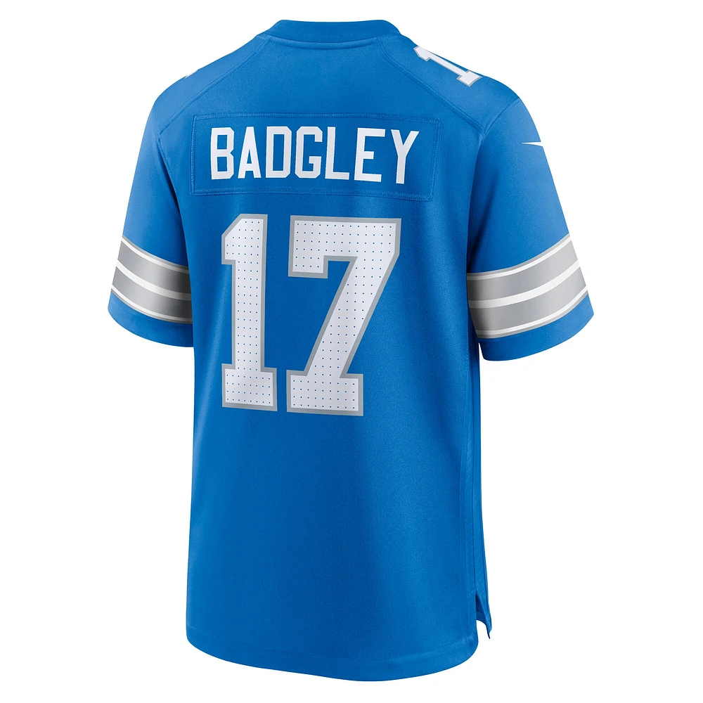 Men's Nike Michael Badgley  Blue Detroit Lions Team Game Jersey